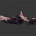 Garden Landscape Featuring Colorful Pink And Purple Rock Formations With Natural Terrain Design