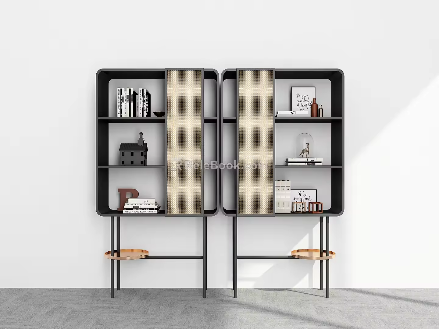 Bookshelf Ornaments Bookshelf Decorative Storage Rack Decorative Rack Bookshelf Shelf 3d model