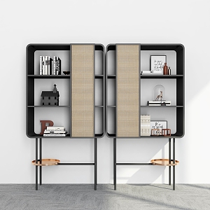 Bookshelf Ornaments Bookshelf Decorative Storage Rack Decorative Rack Bookshelf Shelf 3d model