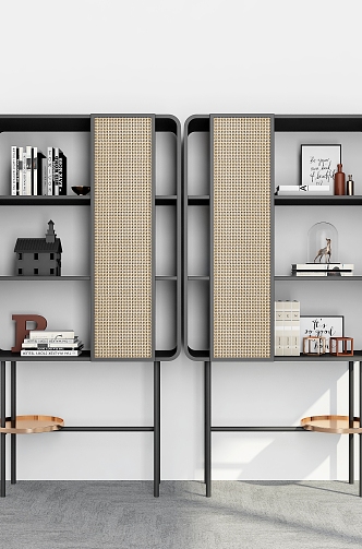 Bookshelf Ornaments Bookshelf Decorative Storage Rack Decorative Rack Bookshelf Shelf 3d model