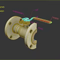 Industrial Metal Flange Valve With Red Handle And Secure Locking Mechanism
