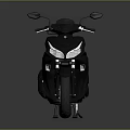 Modern Black Motorcycle With Orange Wheels Sleek Body And Reflective Surface