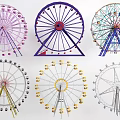Colorful Ferris Wheels Amusement Rides With Various Designs And Different Styles