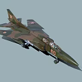 Military Jet With Camouflage Paint Red Star Markings And 60 Number