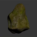 Natural Mossy Stone with Irregular Shape and Earthy Green Texture for Decoration