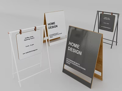 Foldable Business Equipment Display Stands for Home Design Information and Advertising Boards 3d model