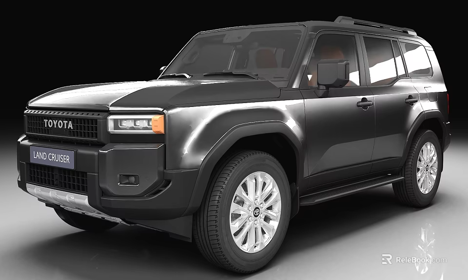 Toyota Land Cruiser Black SUV With Modern Exterior Design And Alloy Wheels 3d model 