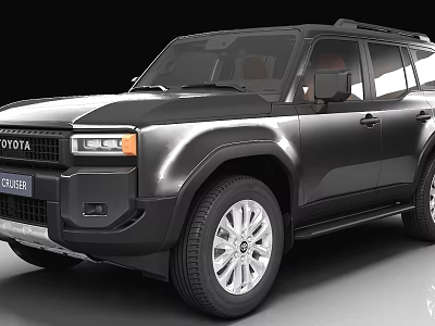 Toyota Land Cruiser Black SUV With Modern Exterior Design And Alloy Wheels 3d model