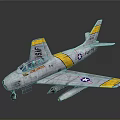Detailed Gray Yellow Military Jet Fighter Model Airplane With US Stars And Serial Numbers