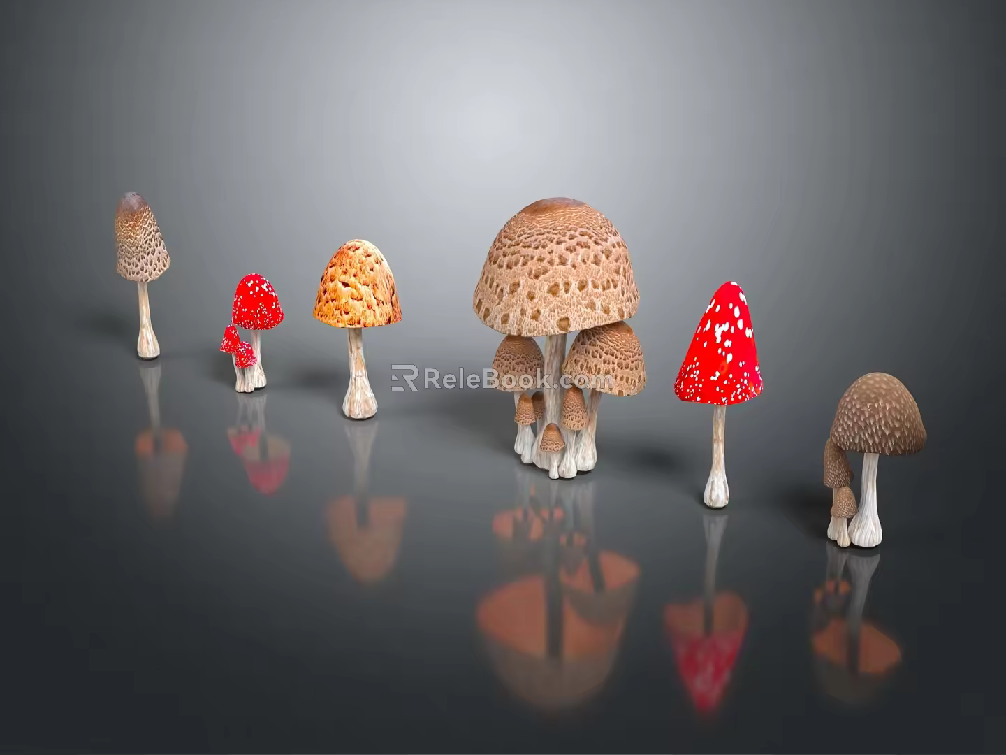 Modern mushroom straw mushroom poisonous mushroom 3d model