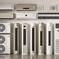 Modern Air Conditioners And Fans Collection With Wall Mounted Floor Standing Tower Units