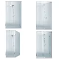 Modern Shower Sauna Design With Transparent Glass Enclosures And Shower Heads Fixtures