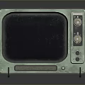 Classic Vintage Computer With Retro CRT Monitor Green Brown Case And Control Knobs