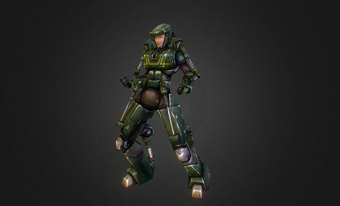 Power Armored Figure 3d model