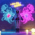Modern Game Character Neon Butterfly Wings 3d model