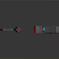 Sci Fi Weapon Set Featuring Axe and Hammer With Mechanical Design and LED Lights