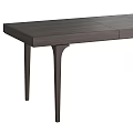 Sleek Dark Gray Wooden Dining Table With Matching Bench And Tapered Legs