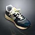 Stylish Blue And Beige Sports Sneakers With White Laces And Mesh Upper