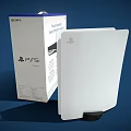 Modern PS5 game console 3d model