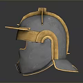 Historical Roman Helmet For Ancient Warrior Metallic Design With Gold Accents