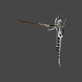 Game Movie Character 3D Model With White Black Gold Armor Long Sword And Crown Headpiece