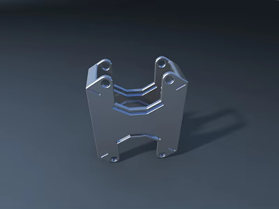 Sturdy Metal Commercial Equipment Bracket with Multiple Holes and Smooth Surface 3d model