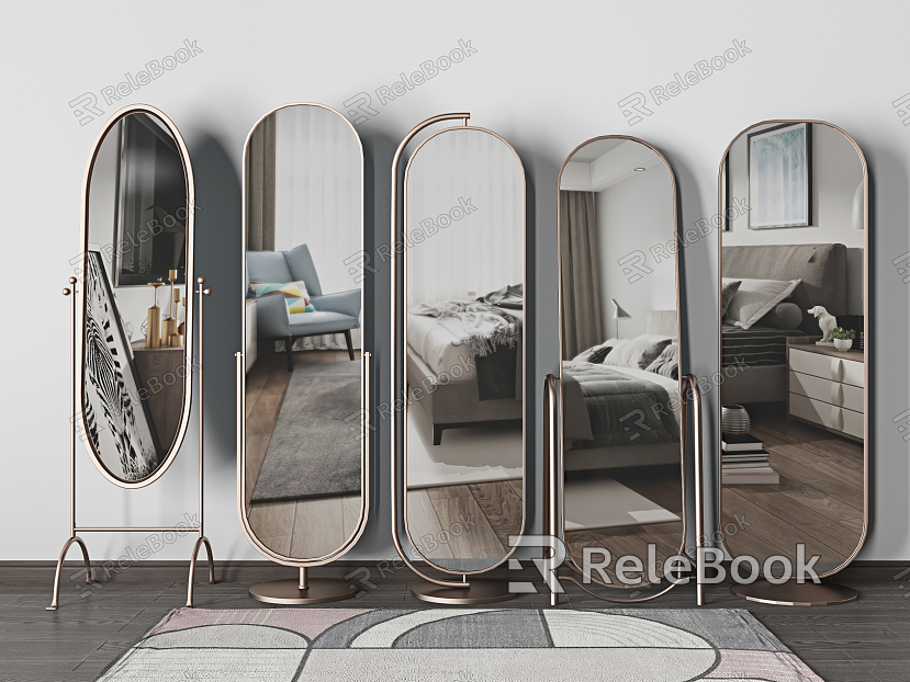 Light Luxury Mirror Floor Mirror Dome Mirror model