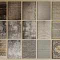 Square Rugs with Various Textured Patterns and Neutral Tones for Home Decor 3d model