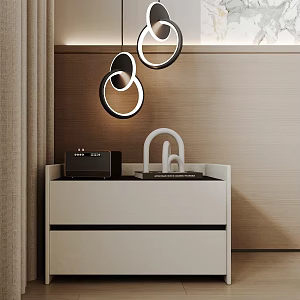 Bedside table bedside small chandelier 3d model
