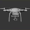 White Quadcopter Drone With Four Propellers Landing Gear And Sleek Design
