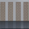 Stylish Modern Hinged Doors Featuring Crisscross Line Pattern And Gray Finish 3d model