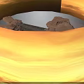Detailed Rock Formation Model Featuring Connecting Bridge And Cave Structures