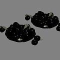 Fresh Ripe Oranges On Ceramic Plates With Green Leaves Scattered Around