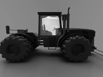 Black Agricultural Functional Vehicle With Large Tires Enclosed Cab For Farming 3d model