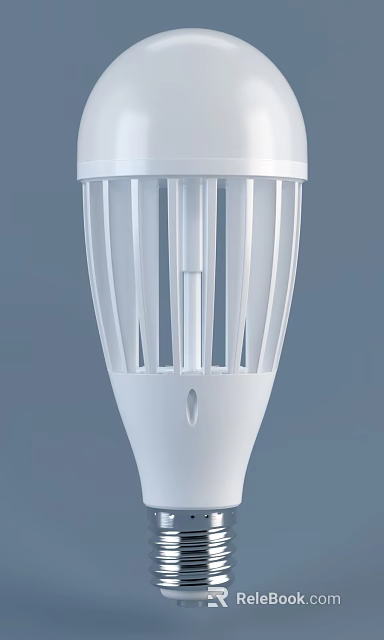 Modern White Decorative Fixture With Vertical Striped Design And Base Hole 3d model 