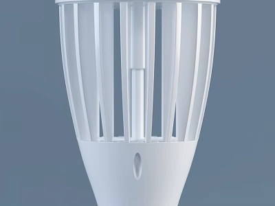 Modern White Decorative Fixture With Vertical Striped Design And Base Hole 3d model