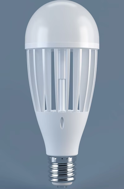 Modern White Decorative Fixture With Vertical Striped Design And Base Hole 3d model