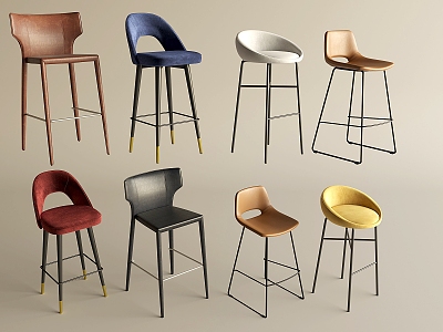 Modern Bar Chair Bar Stool Bar Table Chair High Stool Backrest Rattan Bar Chair Leisure Chair Without Armrest model