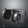 Modern Wireless Headphones With Metallic Design And Illuminated Black Ear Cups