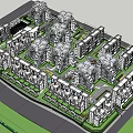Urban City Planning Layout Aerial View With Residential Buildings And Green Areas