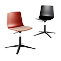 Red And Black Office Chairs With Sturdy Base And Modern Design 3d model