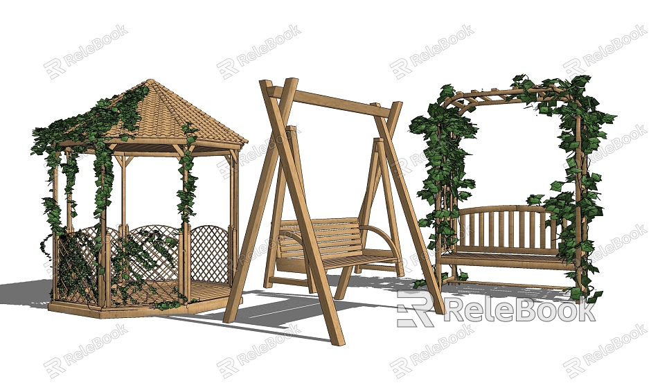 Modern gazebo solid wood outdoor gazebo swing model