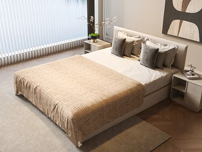 Bed Double Bed New Chinese Bed Modern Zen Bed Mediocre Bed Elderly Bed 3d model
