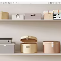 Stylish Decorative Storage Box Set With Various Shapes And Colors On Wooden Shelf