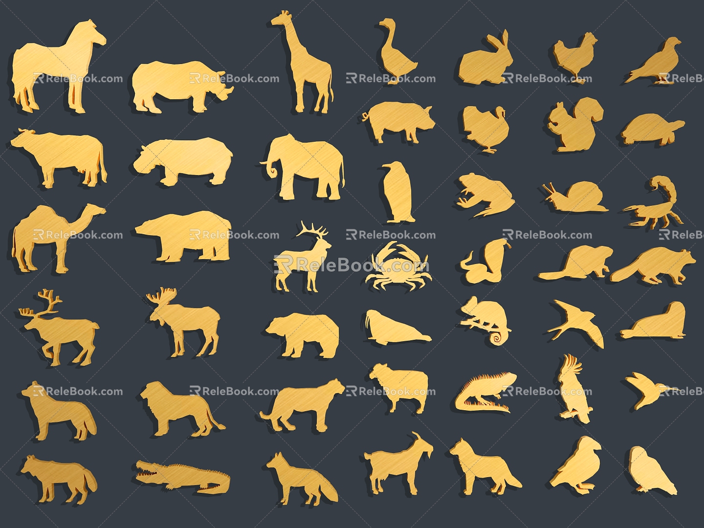 Modern Animal Wall Decoration Animals 3d model