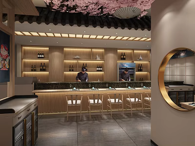 Japanese Sushi Restaurant 3d model