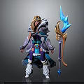 Warrior Character With Blonde Hair Holding Magical Staff In Fantasy Outfit