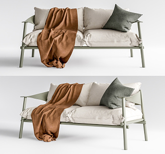 Modern double sofa 3d model