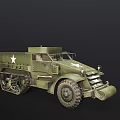 Military Green Multi Purpose Utility Vehicle With Tracks Wheels And White Star