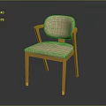 Modern Wooden Chair With Light Pink Fabric Cushion And Comfortable Backrest
